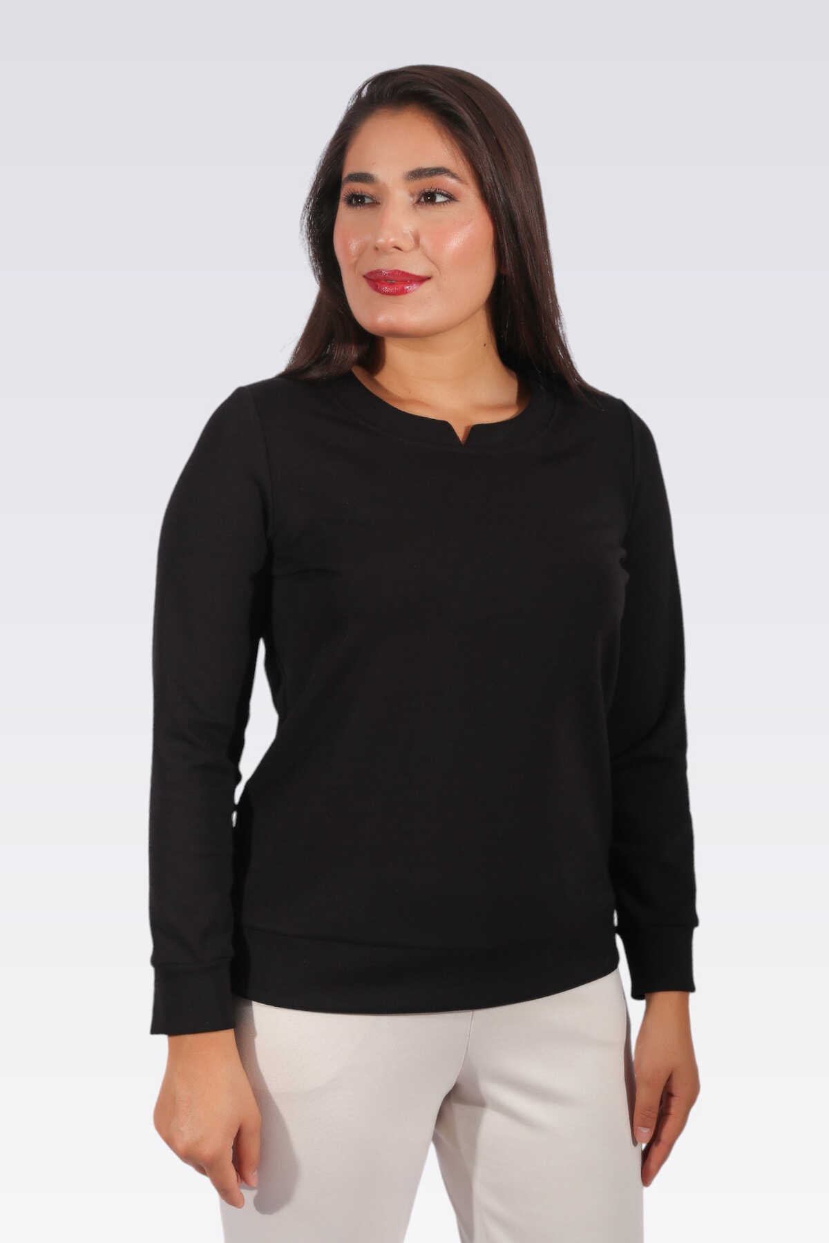 10926 Bisiklet Yaka Uzun Kol Sweatshirt