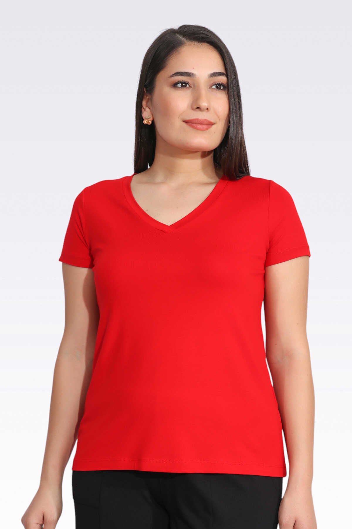 10978 V Yaka Kısa Kol Tshirt
