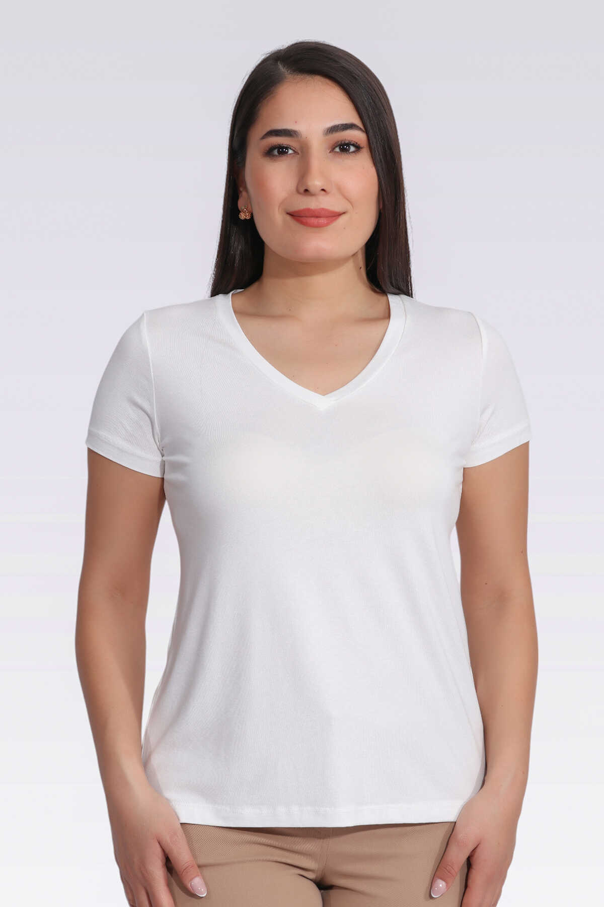 10978 V Yaka Kısa Kol Tshirt