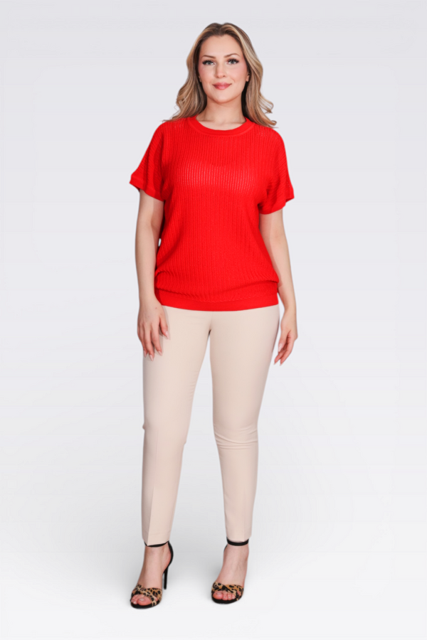 11035 BİSİKLET YAKA DÜŞÜK KOL RAHAT KESİM TRİKO