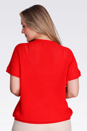 11035 BİSİKLET YAKA DÜŞÜK KOL RAHAT KESİM TRİKO - Thumbnail