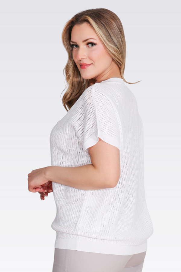 11035 BİSİKLET YAKA DÜŞÜK KOL RAHAT KESİM TRİKO