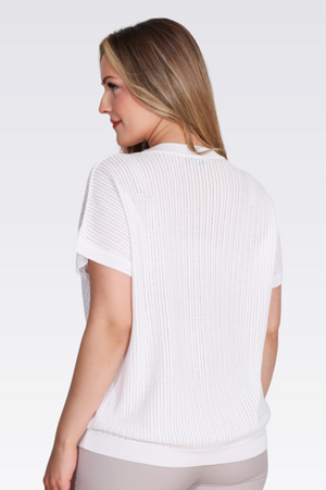 11035 BİSİKLET YAKA DÜŞÜK KOL RAHAT KESİM TRİKO - Thumbnail