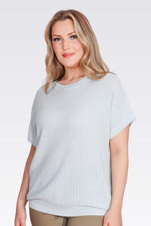 TOLGA SARAÇOĞLU - 11035 BİSİKLET YAKA DÜŞÜK KOL RAHAT KESİM TRİKO