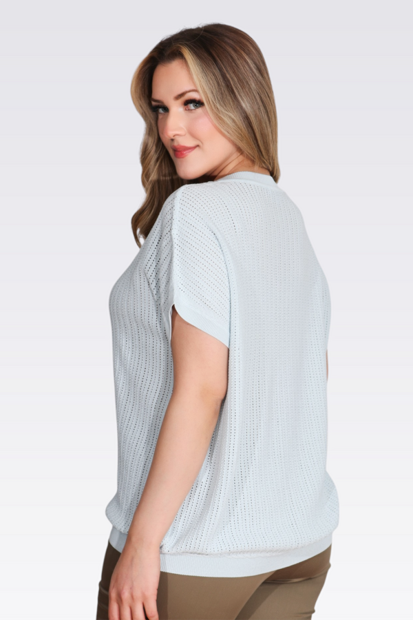 11035 BİSİKLET YAKA DÜŞÜK KOL RAHAT KESİM TRİKO