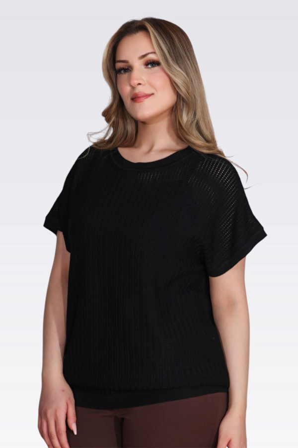 11035 BİSİKLET YAKA DÜŞÜK KOL RAHAT KESİM TRİKO