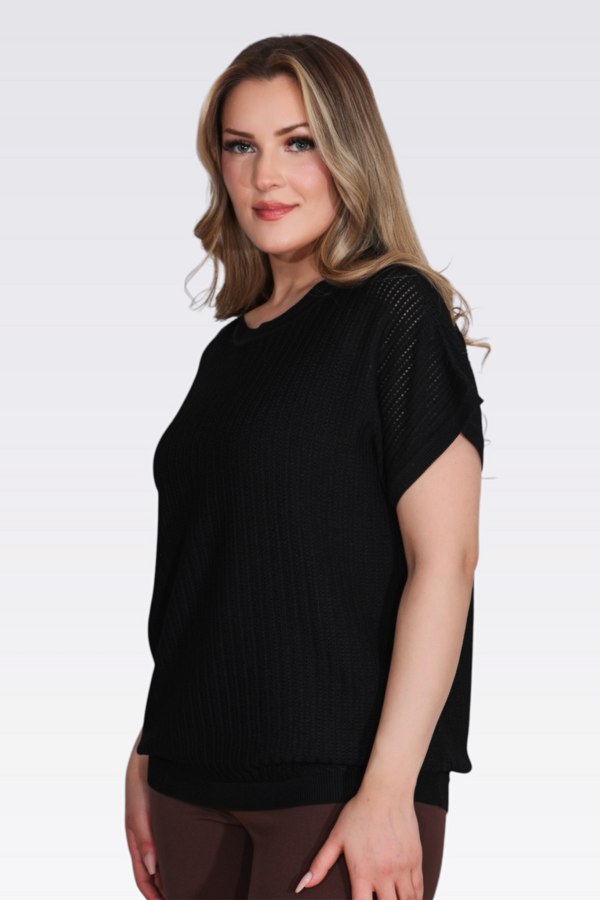 11035 BİSİKLET YAKA DÜŞÜK KOL RAHAT KESİM TRİKO