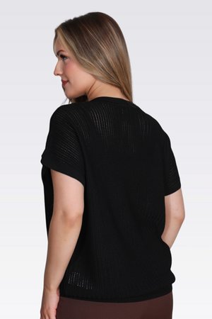 11035 BİSİKLET YAKA DÜŞÜK KOL RAHAT KESİM TRİKO - Thumbnail