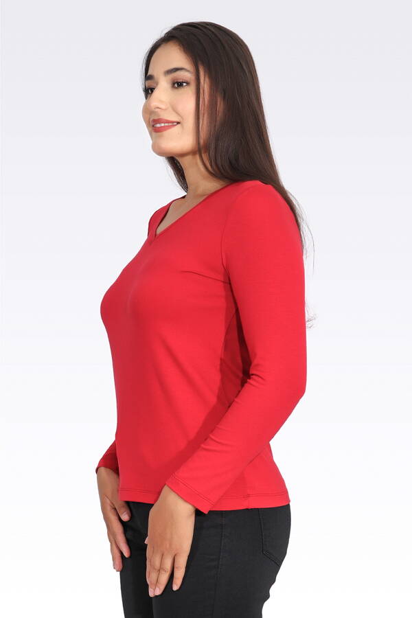 11105 V YAKA UZUN KOL TSHİRT - 5