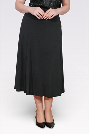 20005 BELİ LASTİKLİ MAXİ BOY ÖRME ETEK - Thumbnail