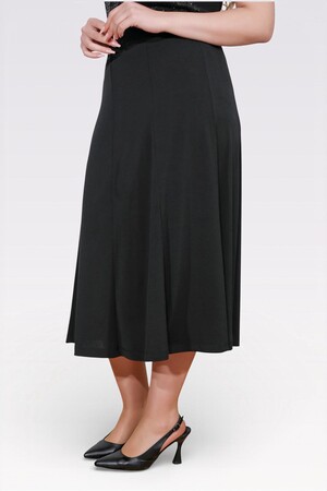 20005 BELİ LASTİKLİ MAXİ BOY ÖRME ETEK - Thumbnail