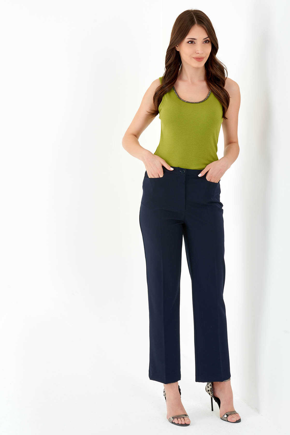 30068 Gizli Lastikli Mevsimlik Gabardin Pantolon