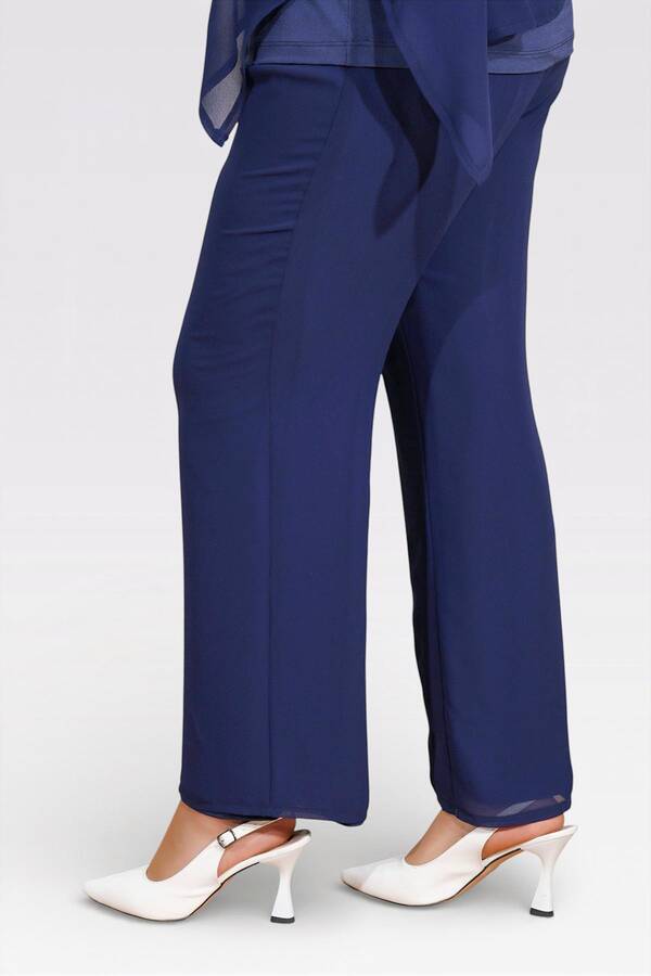 30094 BELİ LASTİKLİ BORU PAÇA ASTARLI ŞİFON PANTOLON