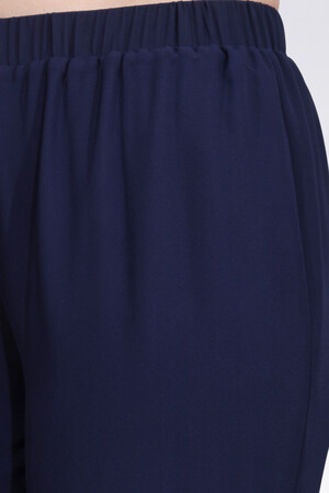 30094 BELİ LASTİKLİ BORU PAÇA ASTARLI ŞİFON PANTOLON - Thumbnail