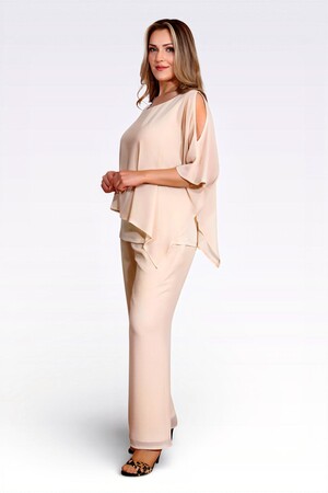 TOLGA SARAÇOĞLU - 30094 BELİ LASTİKLİ BORU PAÇA ASTARLI ŞİFON PANTOLON