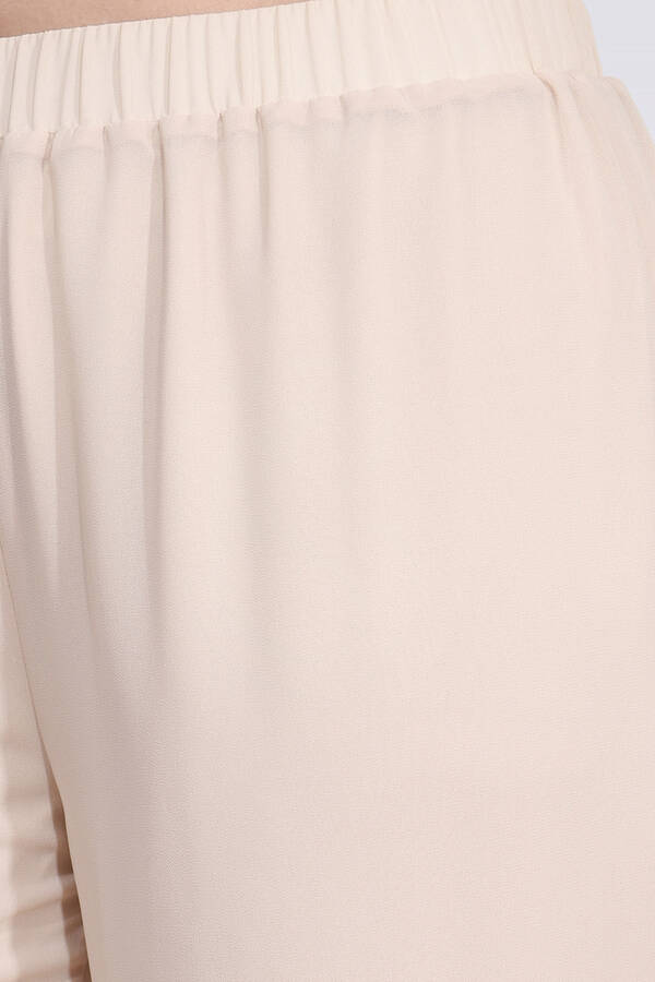 30094 BELİ LASTİKLİ BORU PAÇA ASTARLI ŞİFON PANTOLON