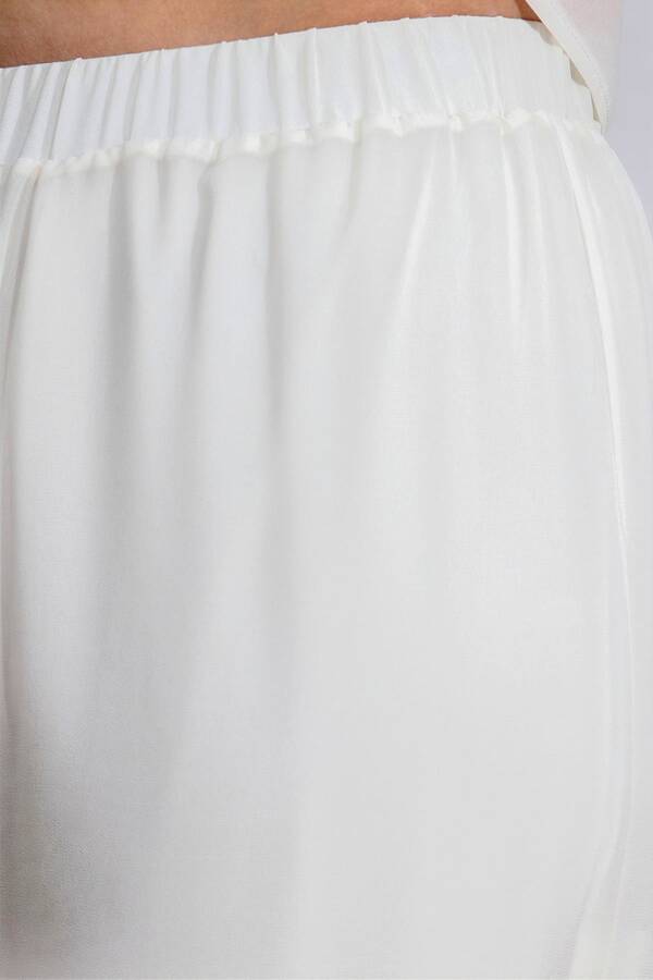 30094 BELİ LASTİKLİ BORU PAÇA ASTARLI ŞİFON PANTOLON