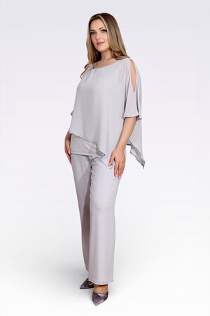 TOLGA SARAÇOĞLU - 30094 BELİ LASTİKLİ BORU PAÇA ASTARLI ŞİFON PANTOLON