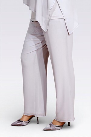 30094 BELİ LASTİKLİ BORU PAÇA ASTARLI ŞİFON PANTOLON - Thumbnail