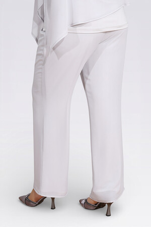 30094 BELİ LASTİKLİ BORU PAÇA ASTARLI ŞİFON PANTOLON - Thumbnail