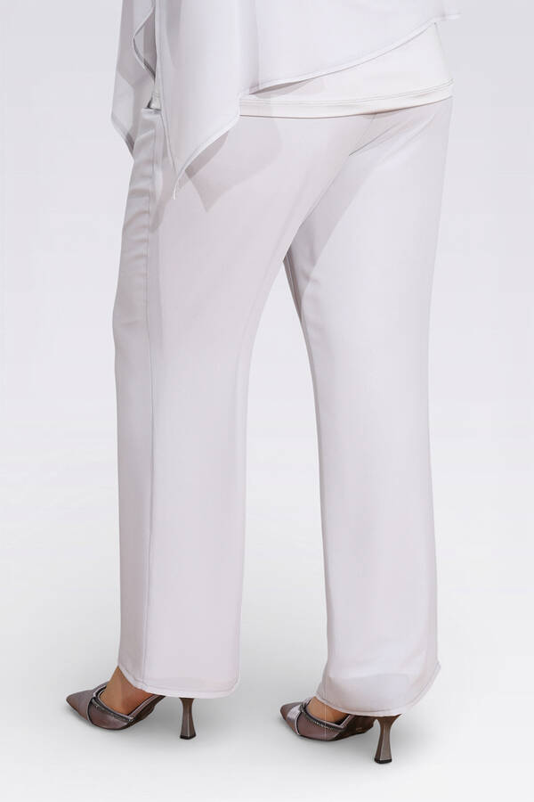 30094 BELİ LASTİKLİ BORU PAÇA ASTARLI ŞİFON PANTOLON