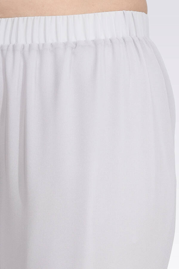 30094 BELİ LASTİKLİ BORU PAÇA ASTARLI ŞİFON PANTOLON