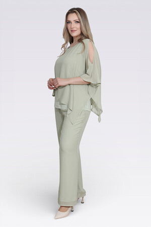 TOLGA SARAÇOĞLU - 30094 BELİ LASTİKLİ BORU PAÇA ASTARLI ŞİFON PANTOLON