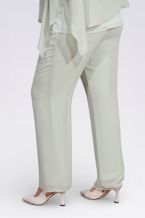 30094 BELİ LASTİKLİ BORU PAÇA ASTARLI ŞİFON PANTOLON - Thumbnail