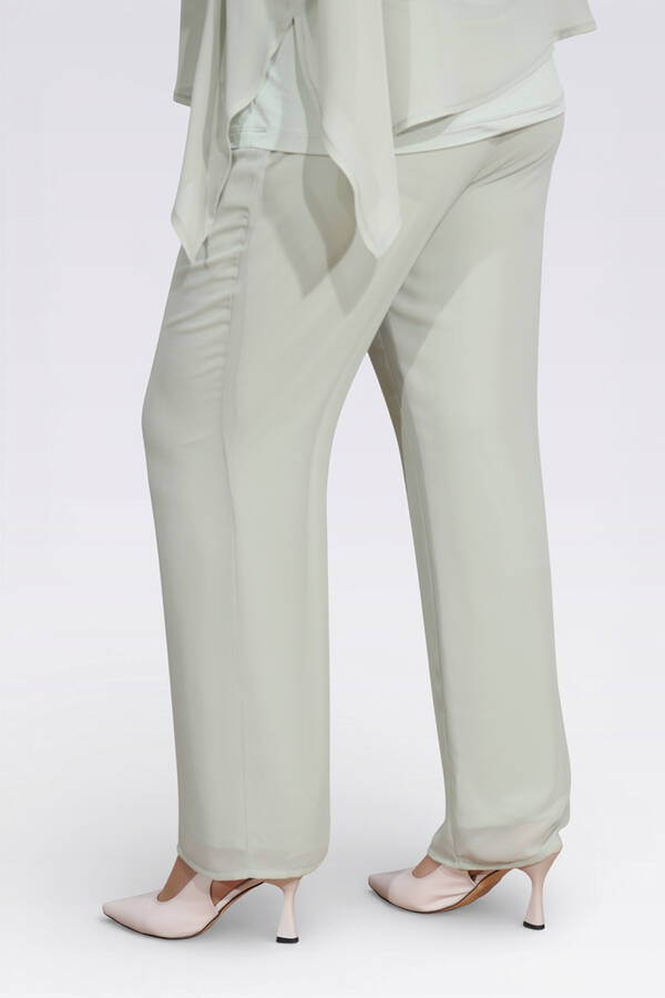 30094 BELİ LASTİKLİ BORU PAÇA ASTARLI ŞİFON PANTOLON