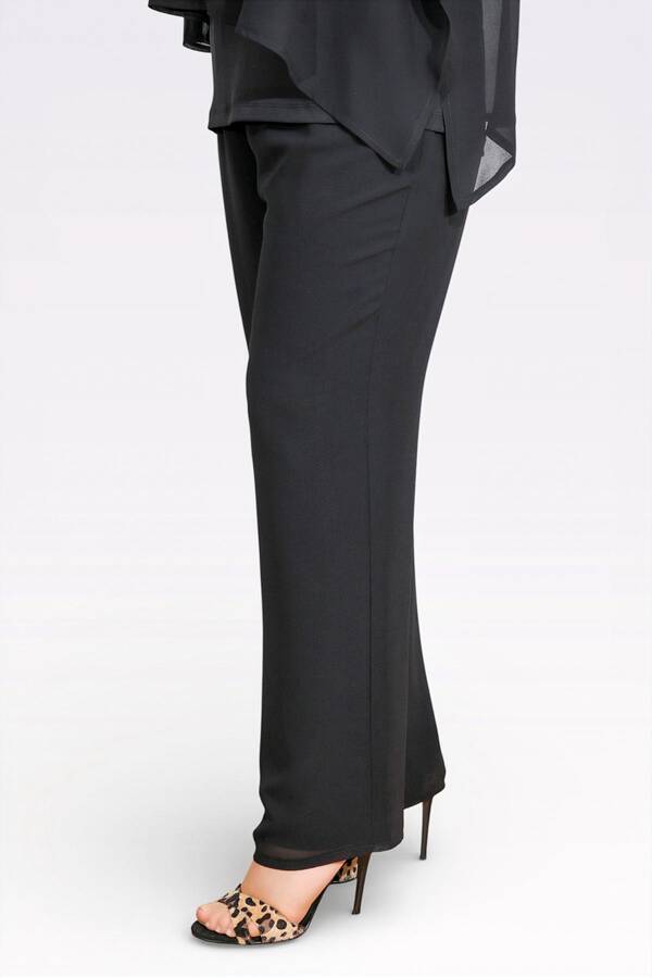 30094 BELİ LASTİKLİ BORU PAÇA ASTARLI ŞİFON PANTOLON