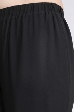 30094 BELİ LASTİKLİ BORU PAÇA ASTARLI ŞİFON PANTOLON - Thumbnail