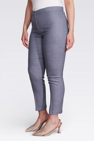 30101 MELANJ DOKULU YUMUŞAK KUMAŞ BİLEK BOY PANTOLON - Thumbnail