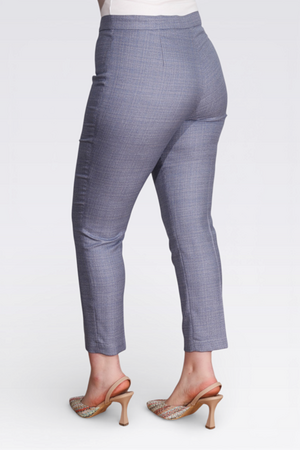 30101 MELANJ DOKULU YUMUŞAK KUMAŞ BİLEK BOY PANTOLON - Thumbnail