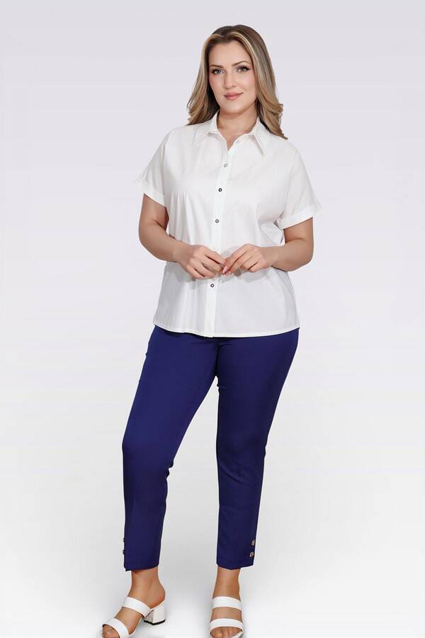 TOLGA SARAÇOĞLU - 30106 ŞIK DÜĞME DETAYLI BİLEK BOY PANTOLON