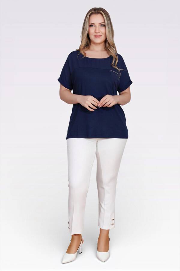 TOLGA SARAÇOĞLU - 30106 ŞIK DÜĞME DETAYLI BİLEK BOY PANTOLON