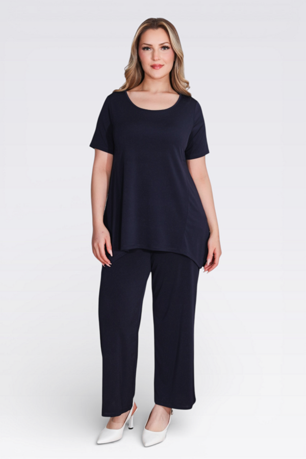 TOLGA SARAÇOĞLU - 30140 BELİ LASTİKLİ RAHAT KESİM BORU PAÇA BİLEK BOY PANTOLON