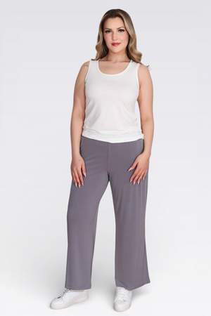 30140 BELİ LASTİKLİ RAHAT KESİM BORU PAÇA BİLEK BOY PANTOLON - Thumbnail