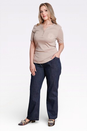  - 30148 BELİ LASTİKLİ RAHAT KESİM BORU PAÇA DENİM PANTOLON