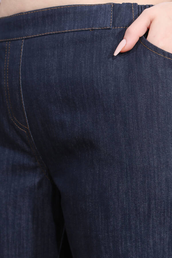 30148 BELİ LASTİKLİ RAHAT KESİM BORU PAÇA DENİM PANTOLON