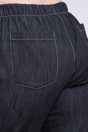 30148 BELİ LASTİKLİ RAHAT KESİM BORU PAÇA DENİM PANTOLON - Thumbnail