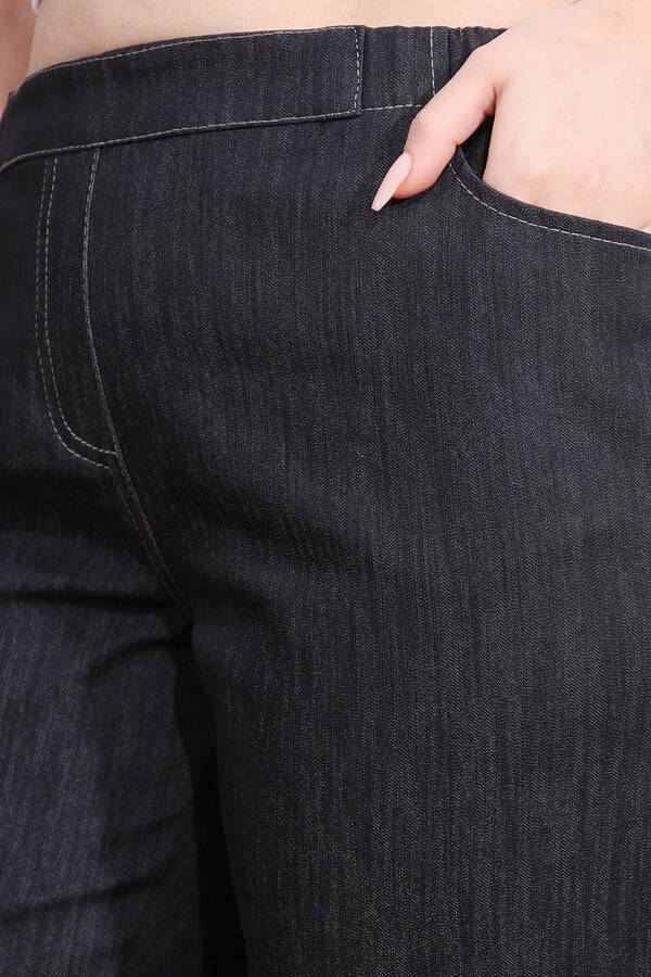 30148 BELİ LASTİKLİ RAHAT KESİM BORU PAÇA DENİM PANTOLON