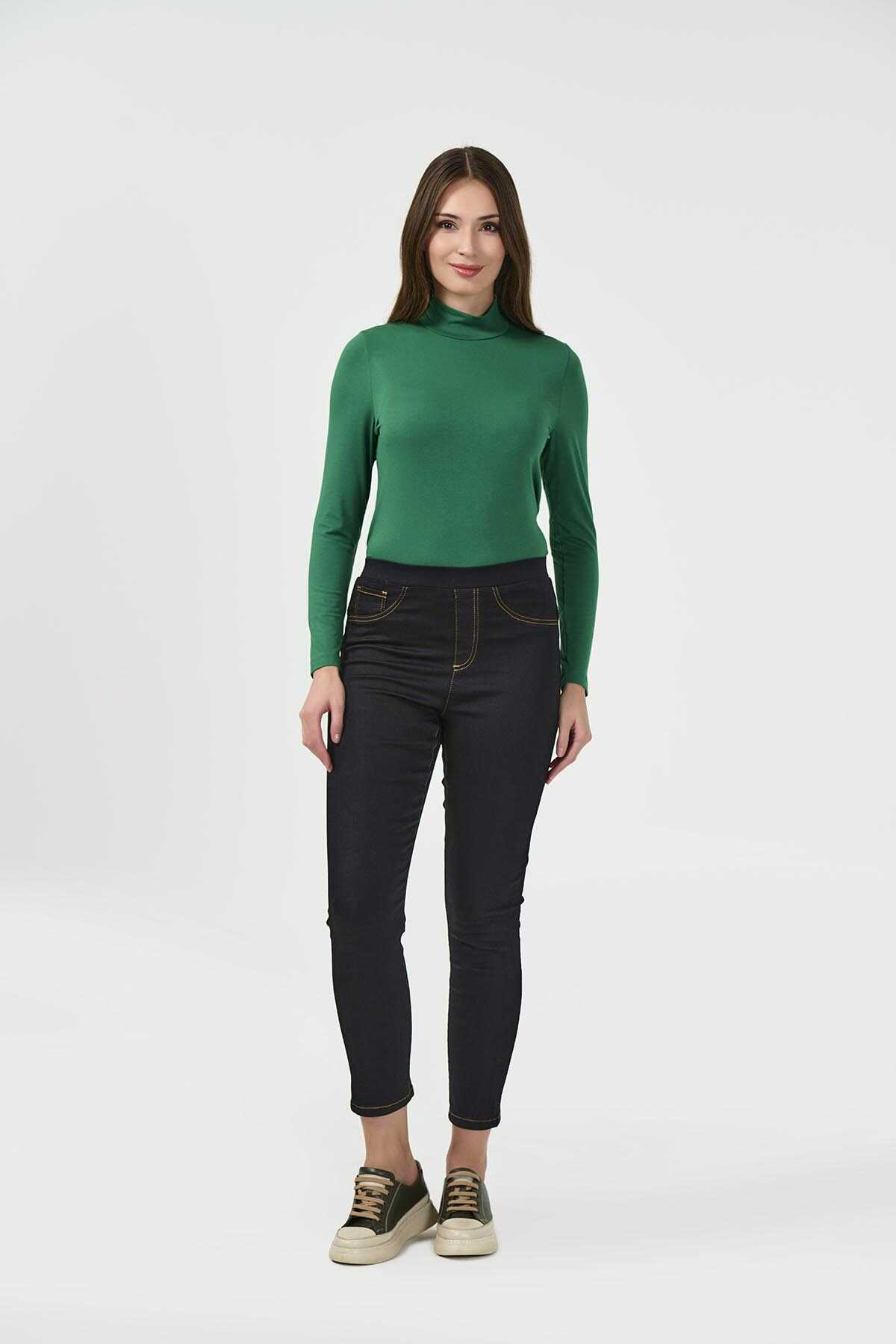 30156 Beli Lastikli Dar Paça Kot Pantolon