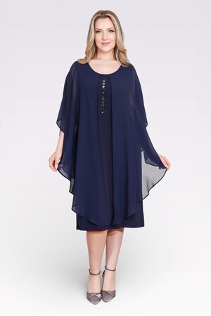 40177 AKSESUAR DETAYLI RAHAT KESİM ABİYE ELBİSE - Thumbnail