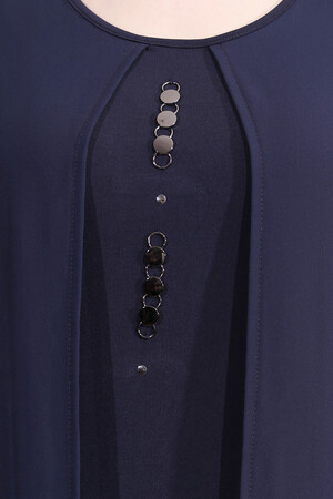 40177 AKSESUAR DETAYLI RAHAT KESİM ABİYE ELBİSE - Thumbnail