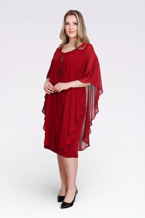 40177 AKSESUAR DETAYLI RAHAT KESİM ABİYE ELBİSE - Thumbnail