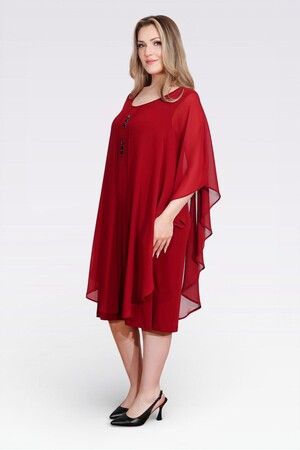 40177 AKSESUAR DETAYLI RAHAT KESİM ABİYE ELBİSE - Thumbnail