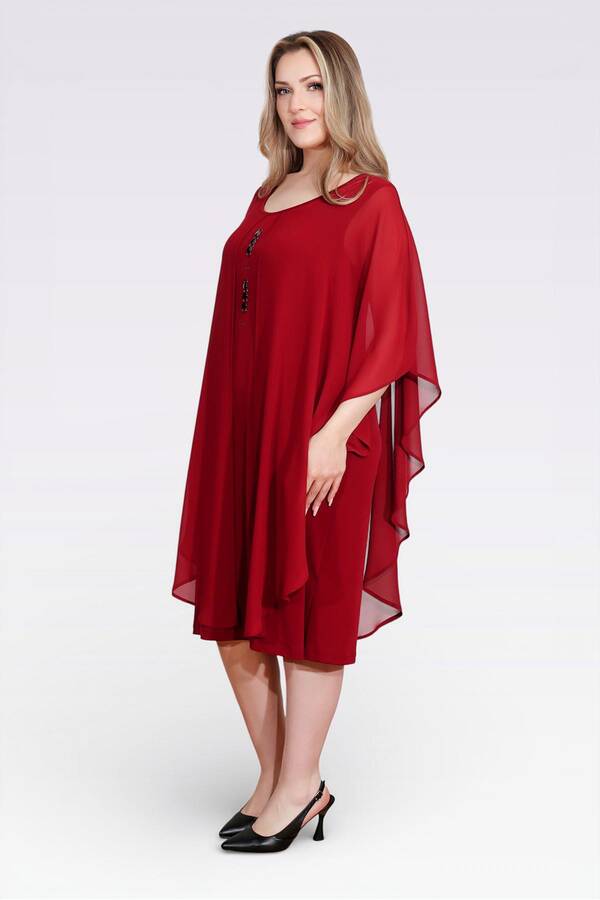 40177 AKSESUAR DETAYLI RAHAT KESİM ABİYE ELBİSE