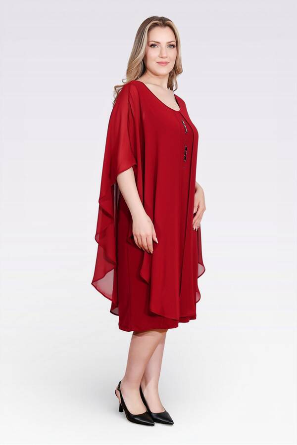 40177 AKSESUAR DETAYLI RAHAT KESİM ABİYE ELBİSE