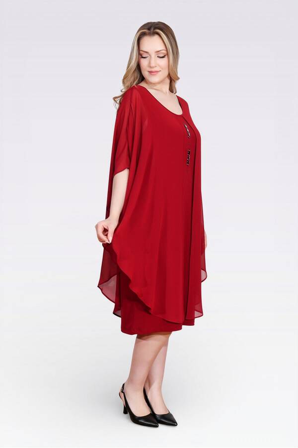 40177 AKSESUAR DETAYLI RAHAT KESİM ABİYE ELBİSE