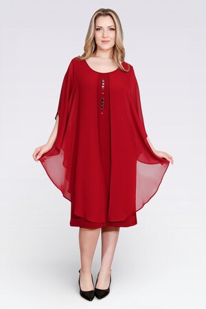 TOLGA SARAÇOĞLU - 40177 AKSESUAR DETAYLI RAHAT KESİM ABİYE ELBİSE